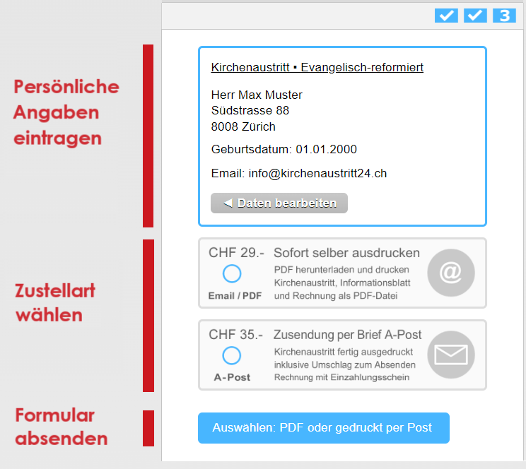 Kirchenaustritt Formular